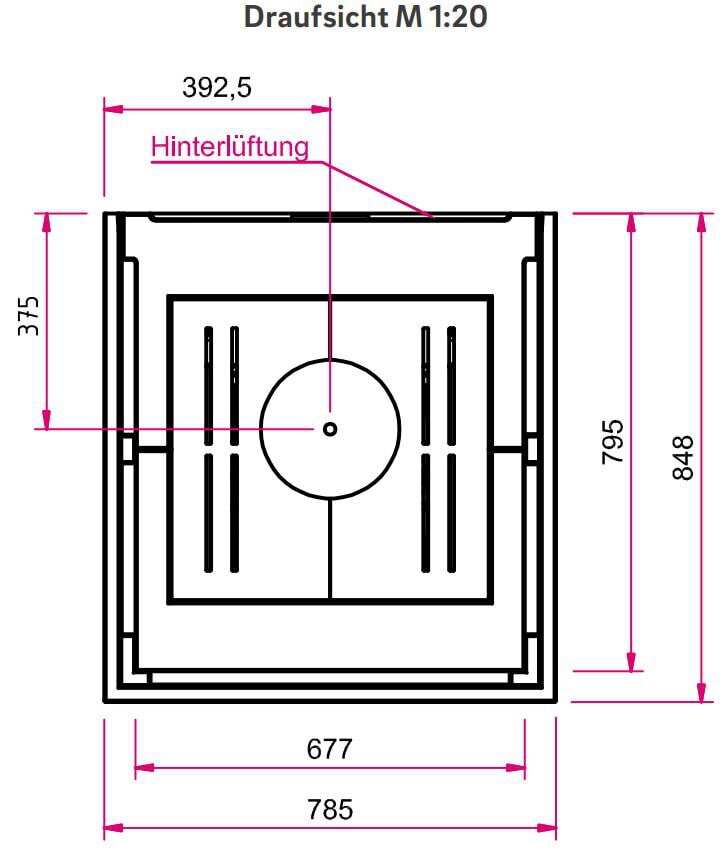 Kaminbausatz Camina S15 - 9 kW - Speicherkamin