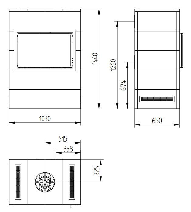 Kaminbausatz Jydepejsen Sigma Titan 2 Tulikivi- Speckstein - 7 kW