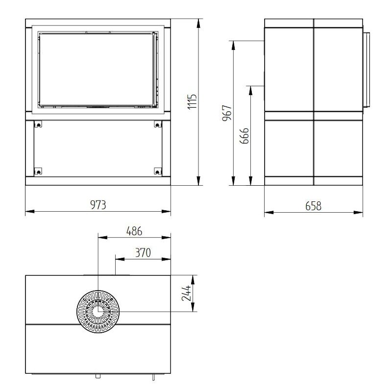 Kaminbausatz Jydepejsen Sigma Titan 1 Tulikivi- Speckstein - 7 kW