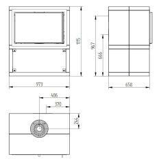 Kaminbausatz Jydepejsen Sigma Titan 1 Tulikivi- Speckstein - 7 kW