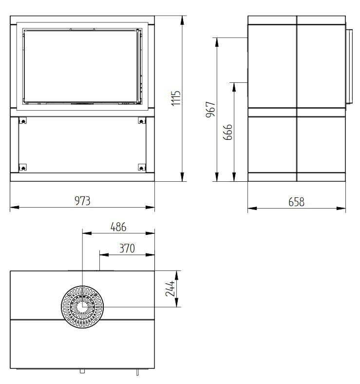 Kaminbausatz Jydepejsen Sigma Titan 1 Tulikivi- Speckstein - 7 kW