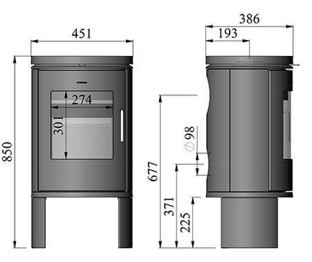 Kaminofen Gussofen Morsoe 6141 mit Beinen - 5,8 kW