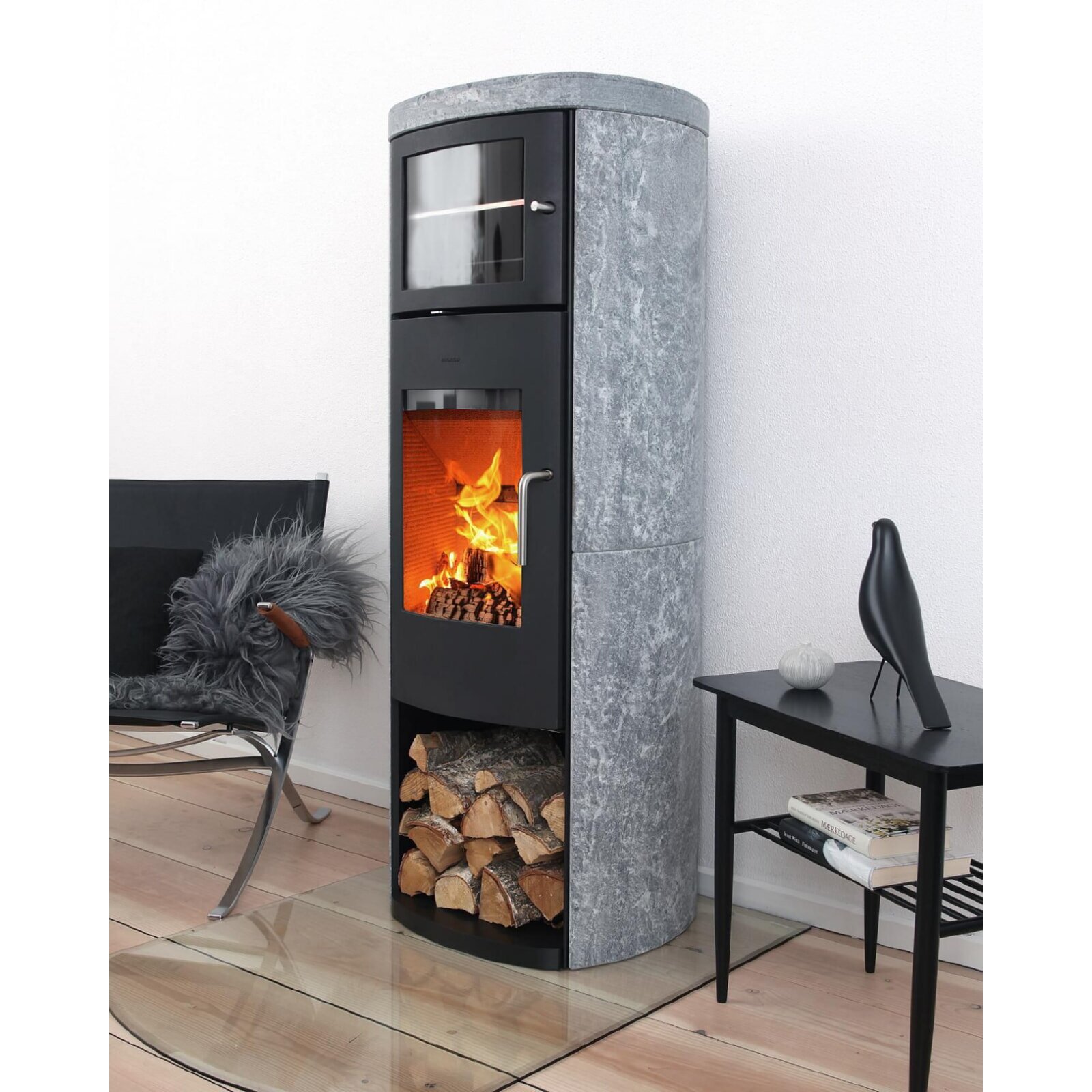 Kaminofen Gussofen Morsoe 8259 Speckstein mit Warmhaltefach - 7 kW