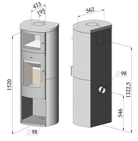 Kaminofen Gussofen Morsoe 8259 Speckstein mit Warmhaltefach - 7 kW