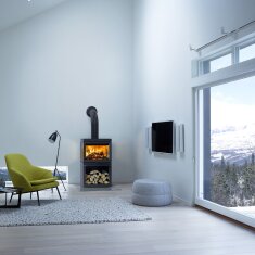 Kaminofen Gussofen Jotul F 520 mit I 520 Einsatz (3 Scheiben) - 7 kW