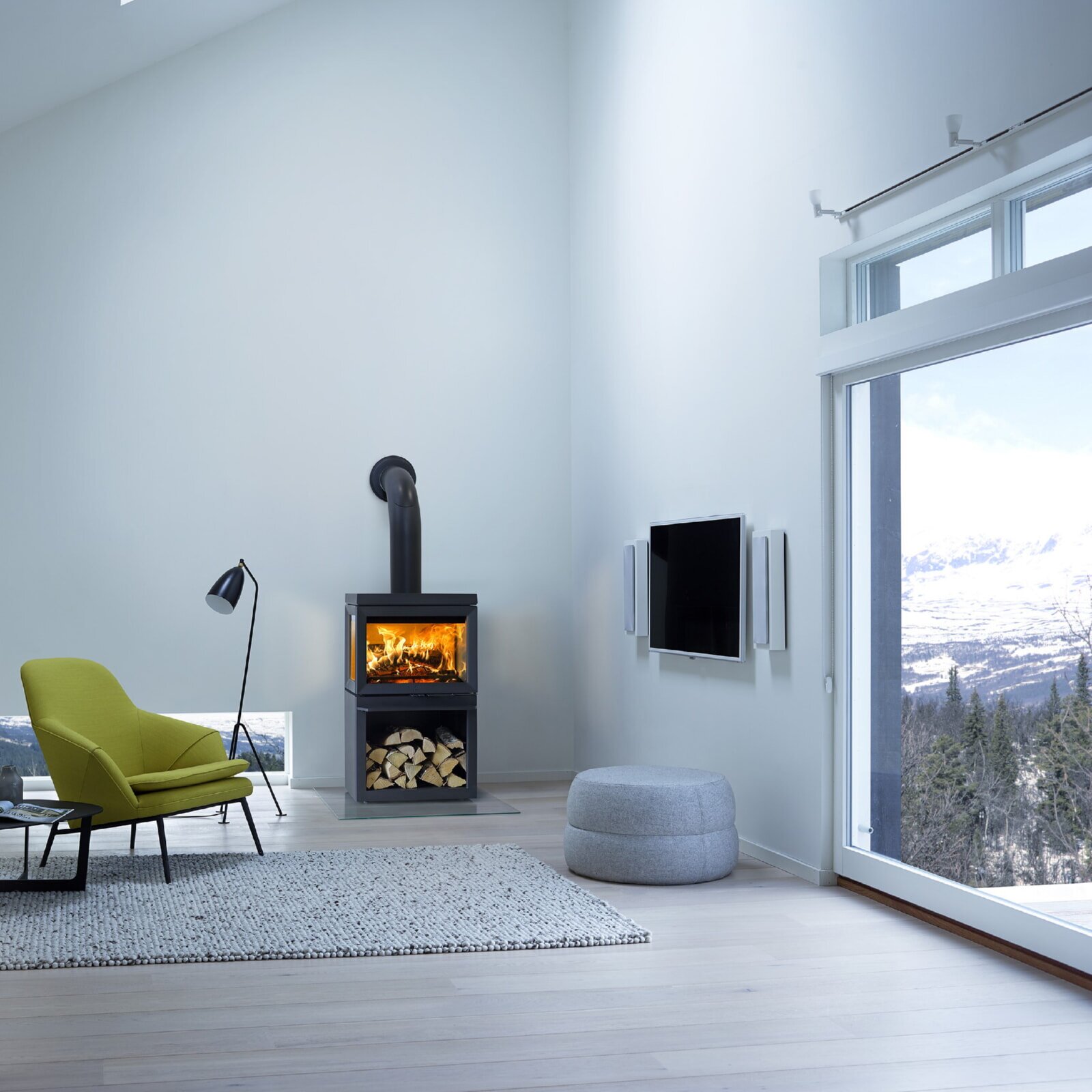 Kaminofen Gussofen Jotul F 520 mit I 520 Einsatz (3 Scheiben) - 7 kW
