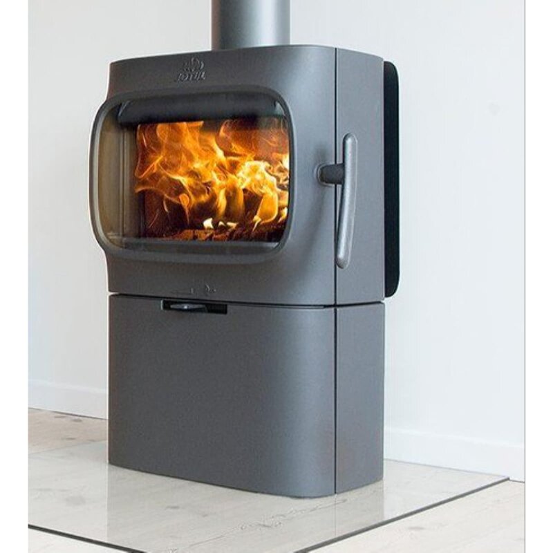 Kaminofen Gussofen Jotul F 105 B R (Hitzeschutzplatte) mit Sockel - 4,9 kW - Schwarz