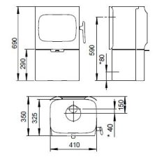 Kaminofen Gussofen Jotul F 105 B (mit Sockel) - 4,9 kW - Schwarz