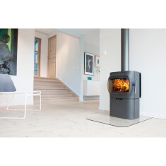 Kaminofen Gussofen Jotul F 105 B R (Hitzeschutzplatte) mit Sockel - 4,9 kW - Schwarz
