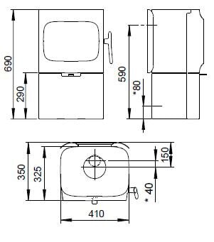 Kaminofen Gussofen Jotul F 105 B (mit Sockel) - 4,9 kW - Schwarz