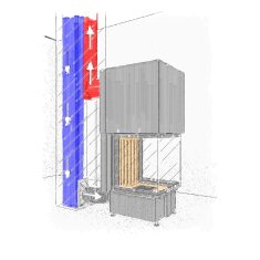 CB Schornstein-Verbrennungsluftstutzen für separaten Schacht, eckig auf rund, Ø 150mm, verzinkt