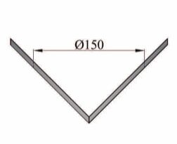 Eckwandrosette für Außenecke Ø 150, Farbe schwarz