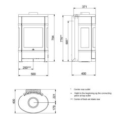 Kaminofen SCAN 68-2 Wall (Wandmodell), Griffe und Leisten Aluminium - 5,5 kW