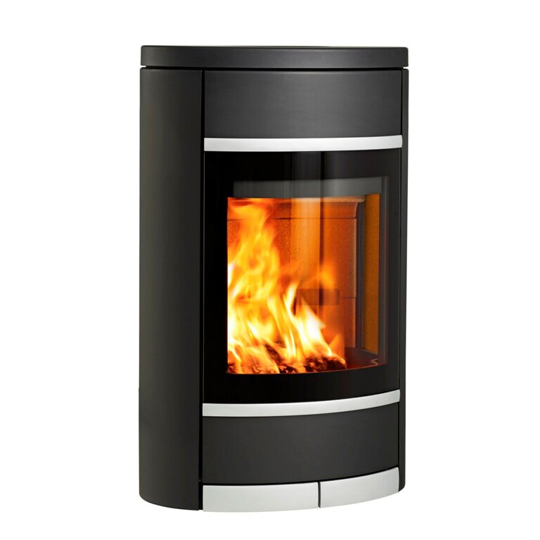 Kaminofen SCAN 68-2 Wall (Wandmodell), Griffe und Leisten Aluminium - 5,5 kW