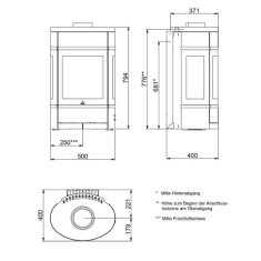 Kaminofen SCAN 68-7 Wall (Wandmodell) mit 3 Scheiben,...