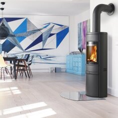 Kaminofen SCAN 68-13 mit langen Stahlseiten, Griffe und...