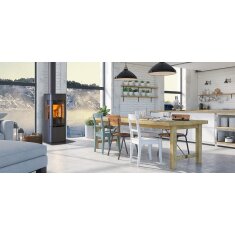 Kaminofen SCAN 65-2 Stahlmodell mit Seitenfenster - 6 kW - Schwarz