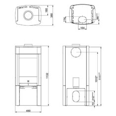 Kaminofen SCAN 65-4 Naturstein mit Seitenfenster - 6 kW - Schwarz