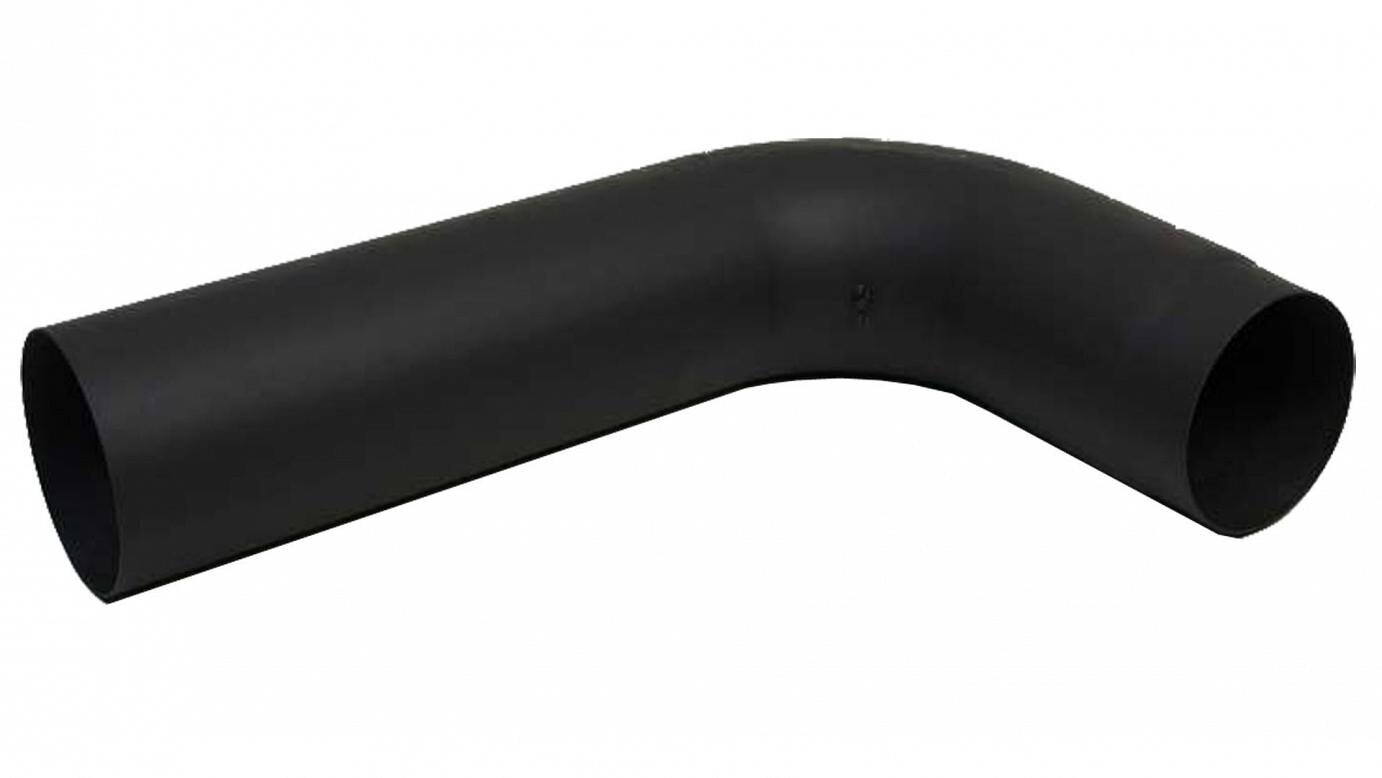 Rauchrohrbogen 90° glattgezogen (Fullform) mit Reinigungsöffnung 705 x 370 mm Ø 150 x 2 mm, Farbe GRAFIT