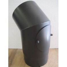 Rauchrohrbogen 45° mit Reinigungsöffnung 135 x 135 mm Ø 150 x 2 mm, Farbe schwarz
