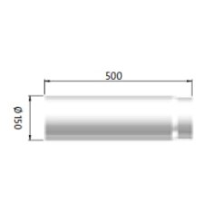 Jotul/Scan Rauchrohr Ø 150 x 500 x 2,3 mm,...