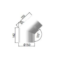 Jotul/Scan Rauchrohrbogen 45° Ø 150 x 2,3 mm,...