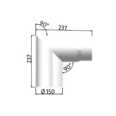 Jotul/Scan Rauchrohrbogen 90° Ø 150 x 237 x...