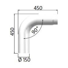Jotul/Scan Rauchrohrbogen 90° Vollform Ø 150 x...