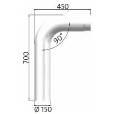 Jotul/Scan Rauchrohrbogen 90° Vollform Ø 150 x...