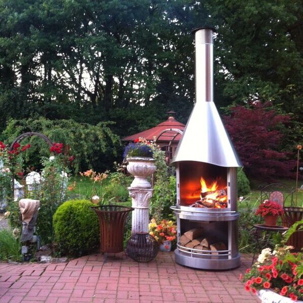 Gartenkamin/ Grill Firestar EXCLUSIV DN 800 - Edelstahl