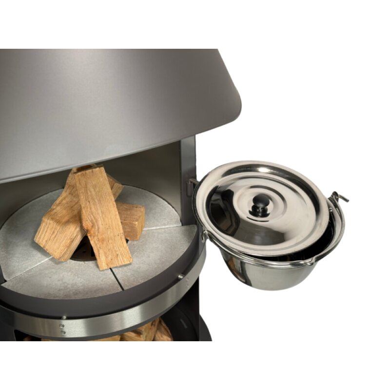 Firestar Gulaschtopf/ Glühweintopf/ Suppentopf für DN 800 Mesh + Glas (3. Generation) - Edelstahl