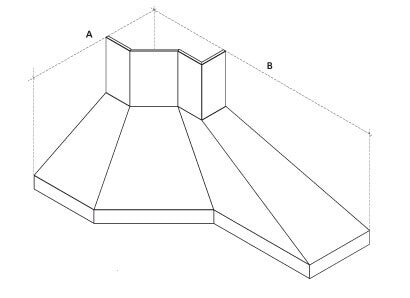 Dunstabzugshaube Rizzoli - Eckhaube - 1 verlängerte Seite - Edelstahl (Inox)