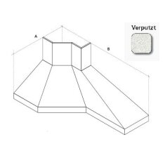 Dunstabzugshaube Rizzoli - Eckhaube - 1 verlängerte Seite - verputzt
