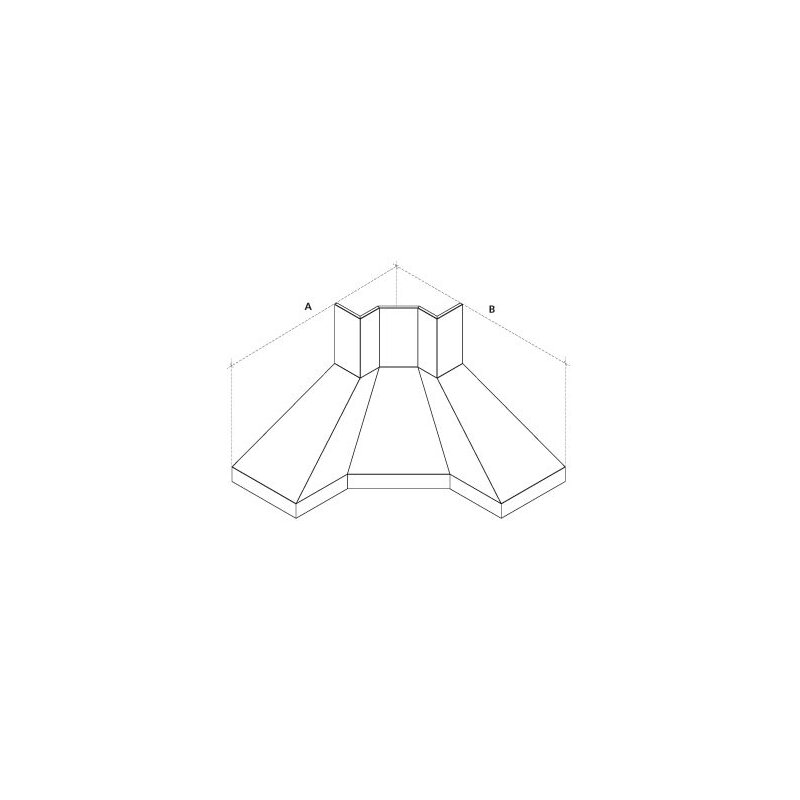 Dunstabzugshaube Rizzoli - Eckhaube - 2 verlängerte Seiten - Edelstahl (Inox)