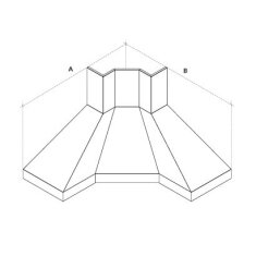 Dunstabzugshaube Rizzoli - Eckhaube - 2 verlängerte Seiten - Edelstahl (Inox)
