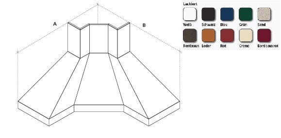 Dunstabzugshaube Rizzoli - Eckhaube - 2 verlängerte Seite - lackiert