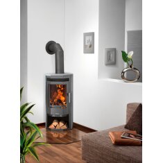 Kaminofen Justus Usedom 5 - 5,5 kW - Stahl Schwarz - Verkleidung Speckstein