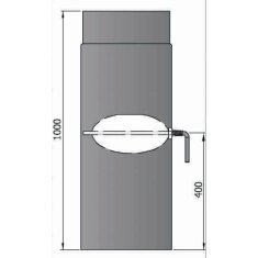 Rauchrohr Ø130 x 1000 x 2 mm, Farbe schwarz