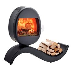 Kaminofen SCAN 66-5 S-Curve inkl. S-Sockel - 5 kW - Schwarz