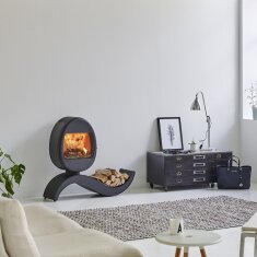 Kaminofen SCAN 66-5 S-Curve inkl. S-Sockel - 5 kW - Schwarz