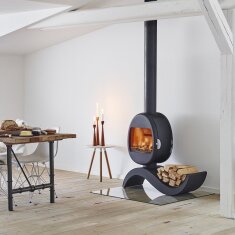 Kaminofen SCAN 66-5 S-Curve inkl. S-Sockel - 5 kW - Schwarz