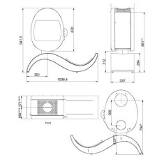 Kaminofen SCAN 66-5 S-Curve inkl. S-Sockel - 5 kW - Schwarz