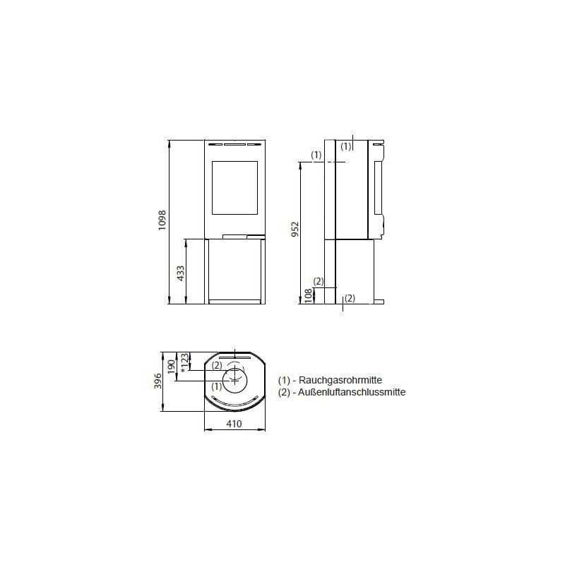 Kaminofen Gussofen Jotul F 134 - 5,5 kW - schwarz lackiert (BP)