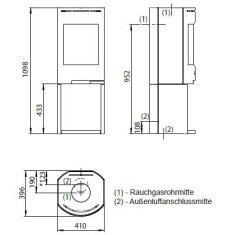 Kaminofen Gussofen Jotul F 134 - 5,5 kW - schwarz lackiert (BP)
