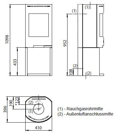 Kaminofen Gussofen Jotul F 134 - 5,5 kW - schwarz lackiert (BP)