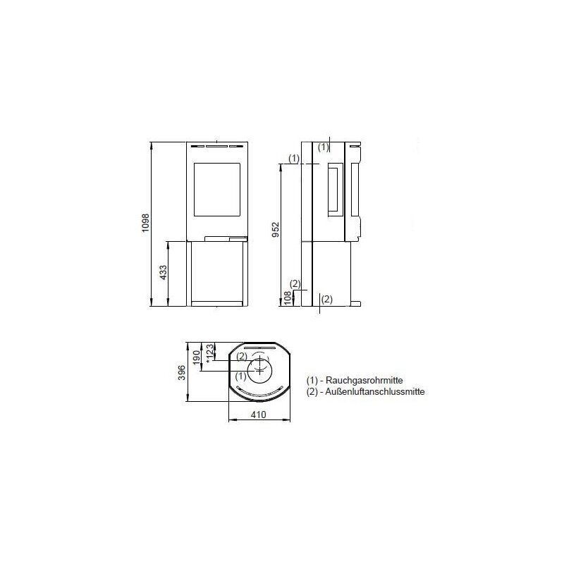 Kaminofen Gussofen Jotul F 135 - 5,5 kW - schwarz lackiert (BP)