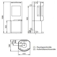 Kaminofen Gussofen Jotul F 135 - 4,7 kW - schwarz lackiert (BP)
