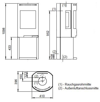 Kaminofen Gussofen Jotul F 135 - 5,5 kW - schwarz lackiert (BP)