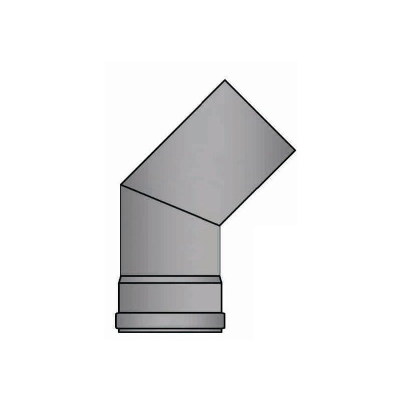 Pelletrauchrohrbogen 2-teilig 45° Ø 100 x 1,2 mm