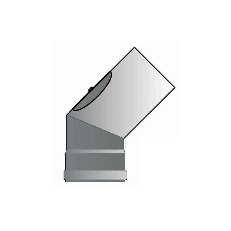 Pelletrauchrohrbogen 2-teilig 45° Ø 100 x 1,2 mm